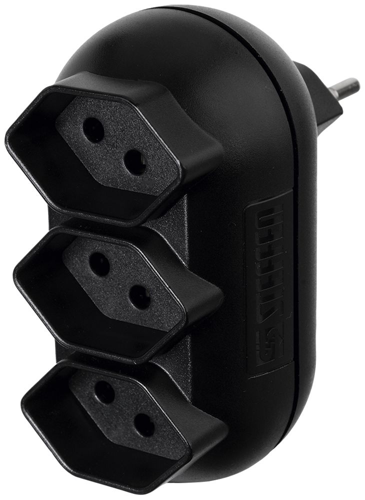 Mehrfachstecker Steffen STRONG 3×T13 10A 230V IP20 schwarz