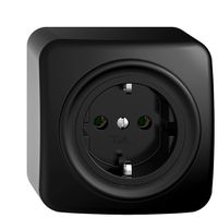 AP-SCHUKO-Steckdose Sdue 16A, 250VAC, L+N+PE schwarz