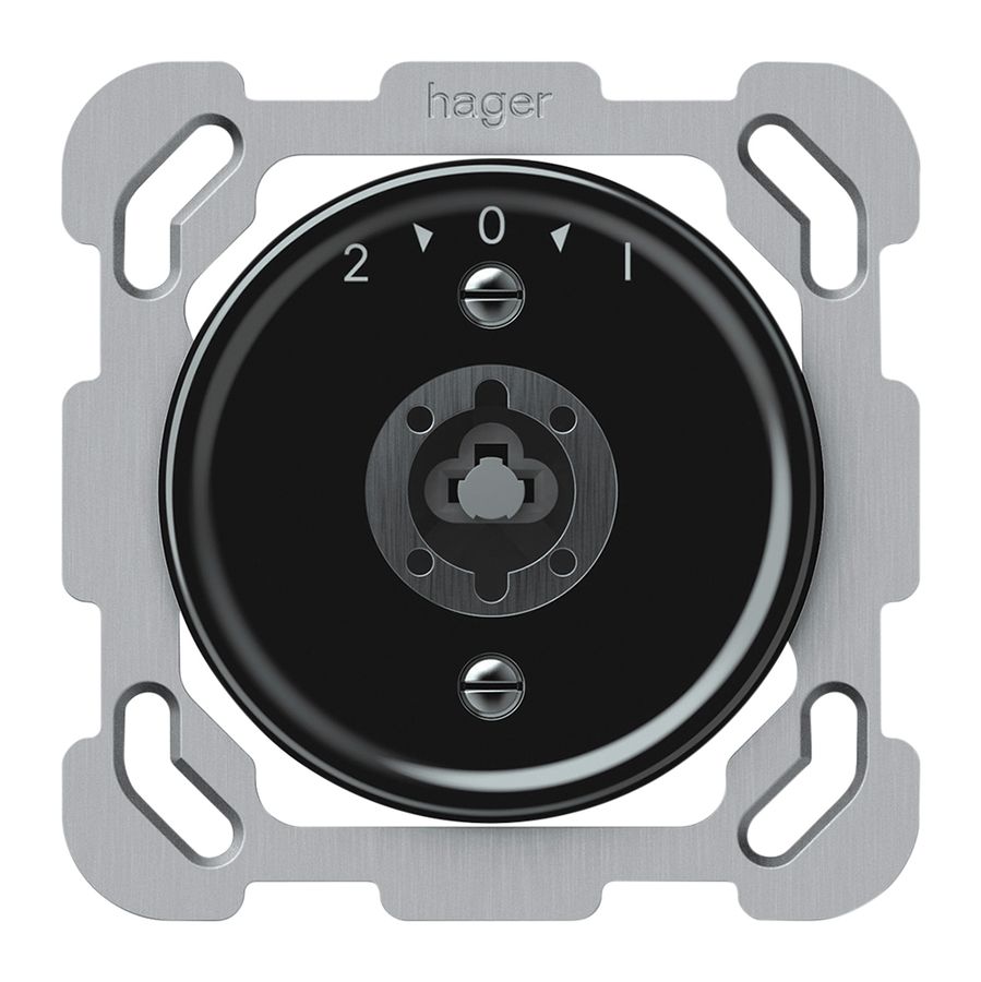 Poussoir pivotant ENC origin sans cylindre 1P 2>0<1 10A 230V 77×77mm noir