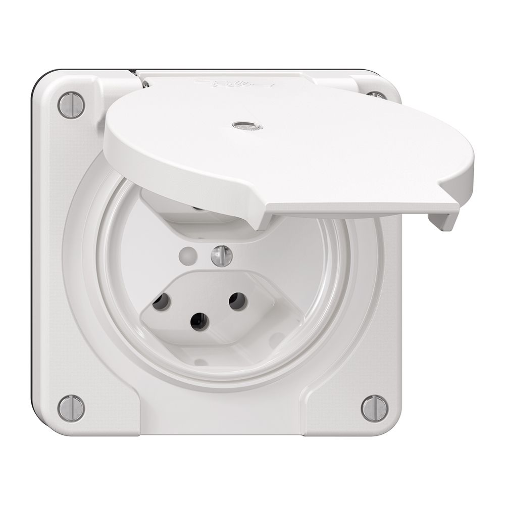 Steckdose NEVO N.CO, 2×T13, IP21, m.LED, weiss