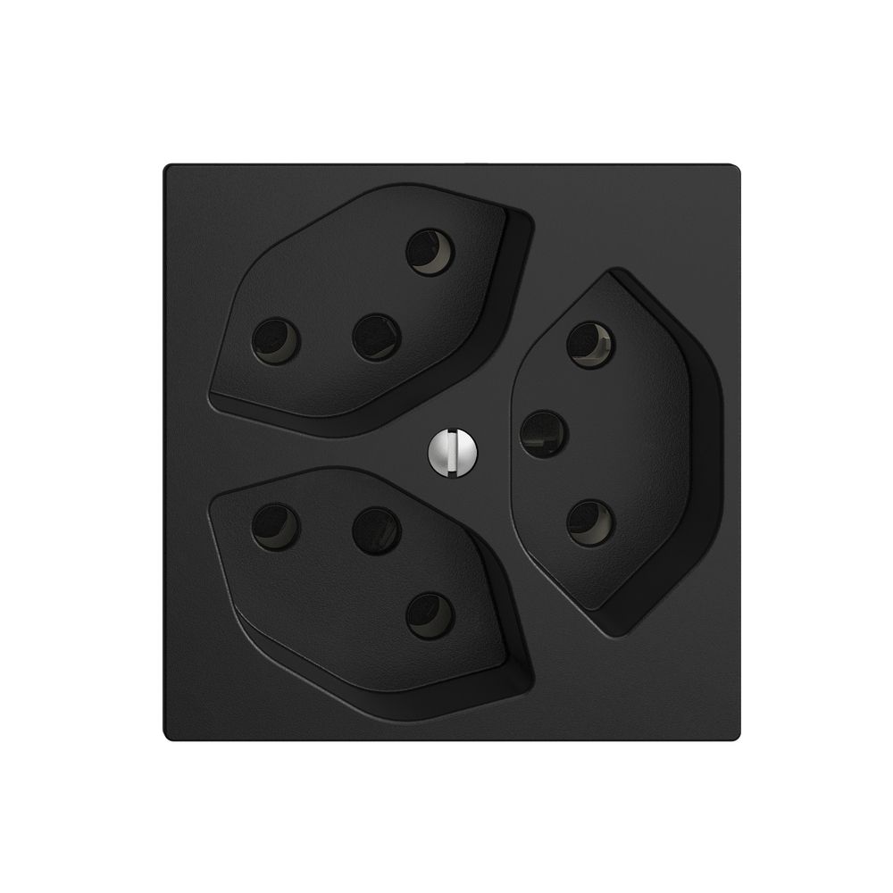 UP-Steckdose EDIZIOdue 3×T13 3×S schwarz