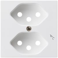 Frontplatte kallysto 2×T13/1 60×60mm weiss mit Kinderschutz