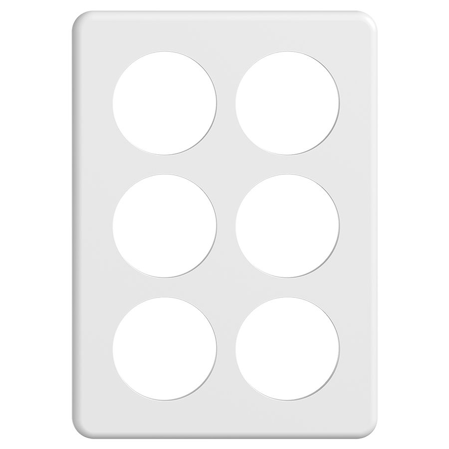 Abdeckplatte STANDARDdue 3×2 weiss 6×Ø50