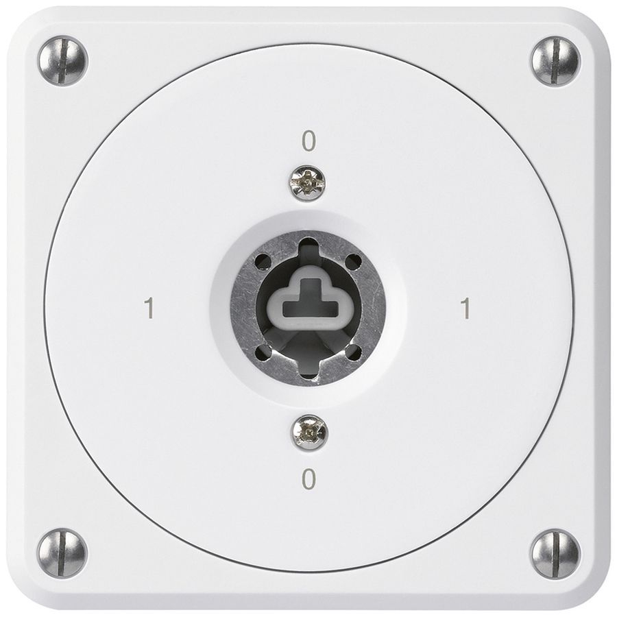 Interrupteur à clé ENC robusto sans clapet sans cylindre 0/2P blanc combinaison