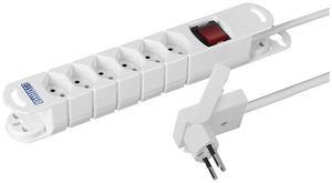 Steckdosenleiste Steffen VARIABL Skate 6×T13 3m weiss