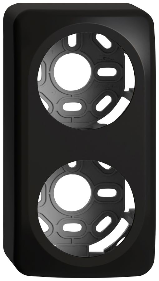 Cappa AP STANDARDdue SNAPFIX® per apparecchi QX per disco frontale 2×Ø53mm nero