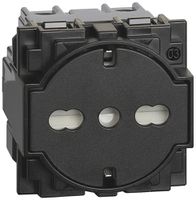 Prise Living Now Schuko/Italie 2 modules 16A socle rétractable noir