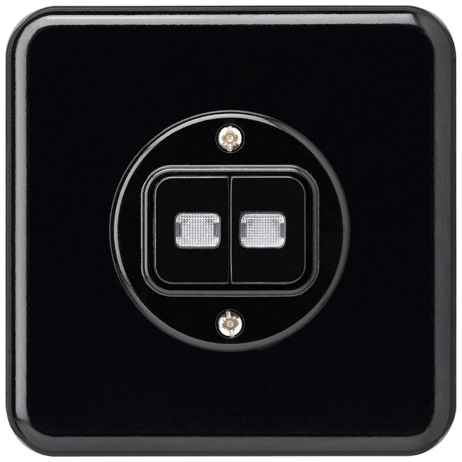 Kit front. ENC basico noir avec 2 lentilles bouton double86×86