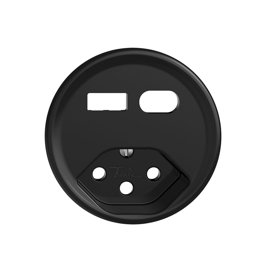 Montageset Feller STANDARDdue für Steckdose USB Typ A+C + Typ 13 schwarz
