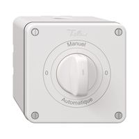 NAP-Drehschalter NEVO, 2/1 L, mit Drehgriff, KS, 0-Manuel-0-Automatique, weiss