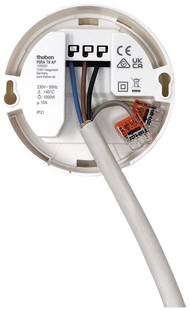 Détecteur de mouvement AP Theben PIRA T8 AP PIR 230V 1000W 360° IP21 blanc