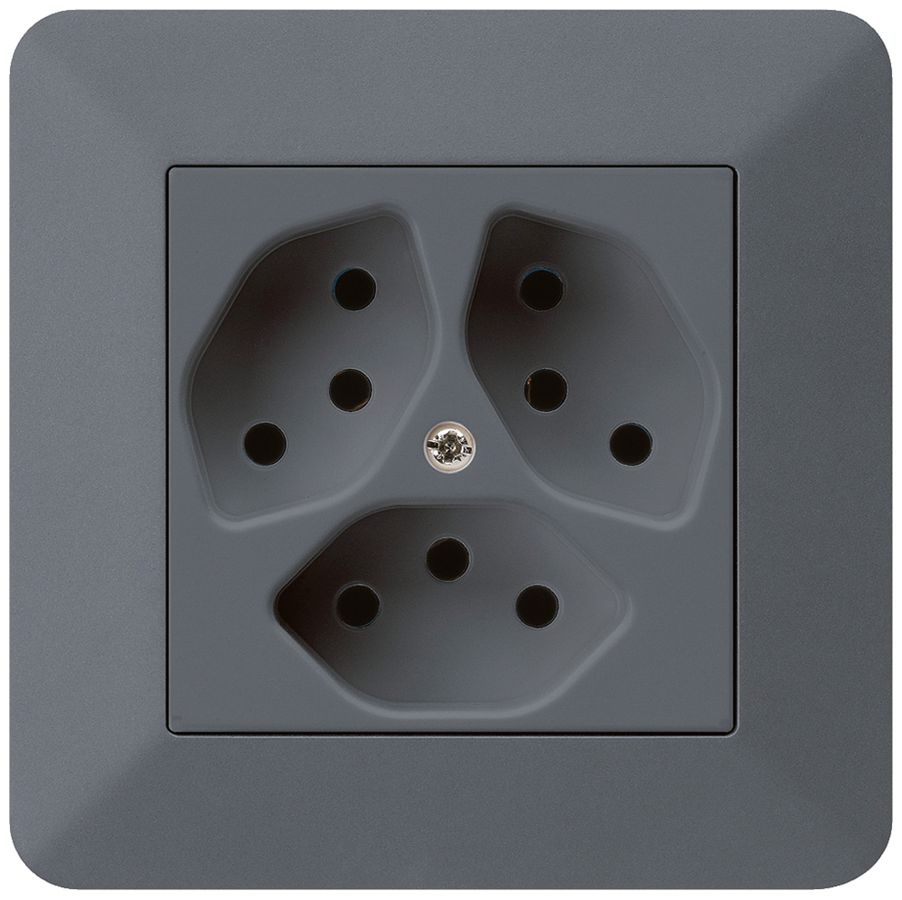 UP-Steckdose kallysto.trend 3×T13 anthrazit