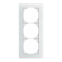 Abdeckrahmen EDIZIOdue prestige 3×1 glas weiss