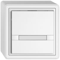 Poussoir universel AP EDIZIO.liv UNI SNAPFIX® 12…48V s.LED 1× comm.2T étiqu.bc