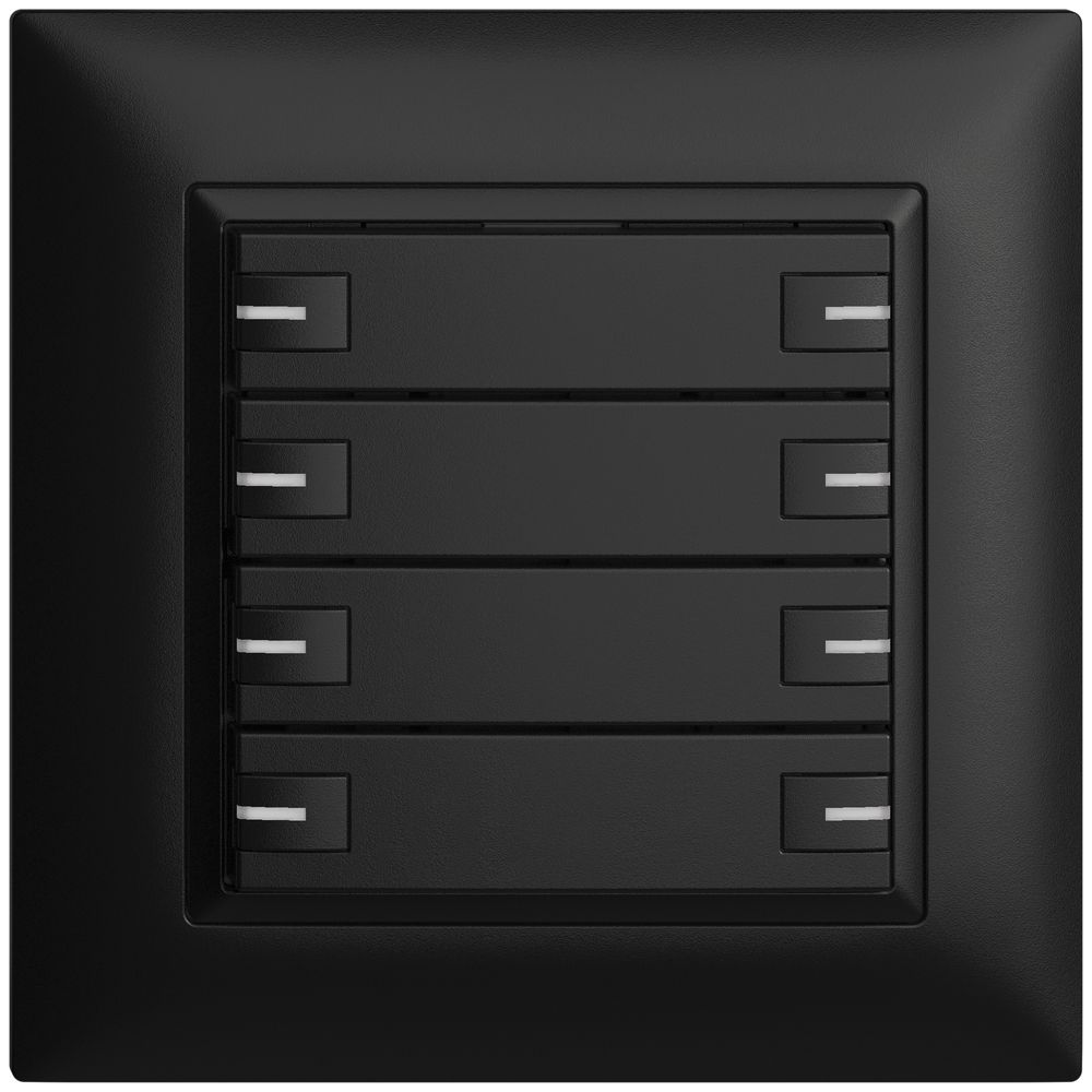 Poussoir ENC KNX 8× EDIZIOdue noir RGB avec LED