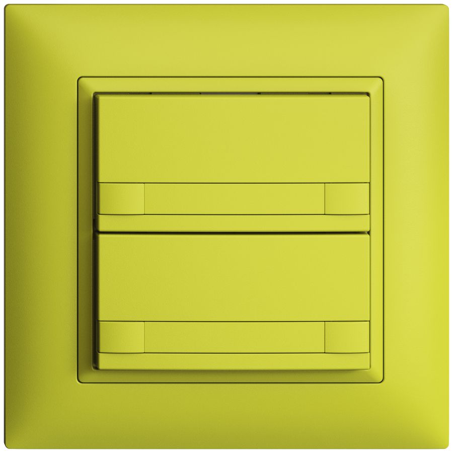 Poussoir ENC KNX 2× EDIZIOdue colore lemon RGB sans LED avec insert papier