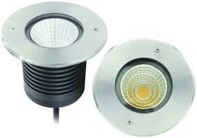 EB-LED-Bodenleuchte VOLTA 230V 15W 1320lm 2700K IP67 schwarz/edelstahl
