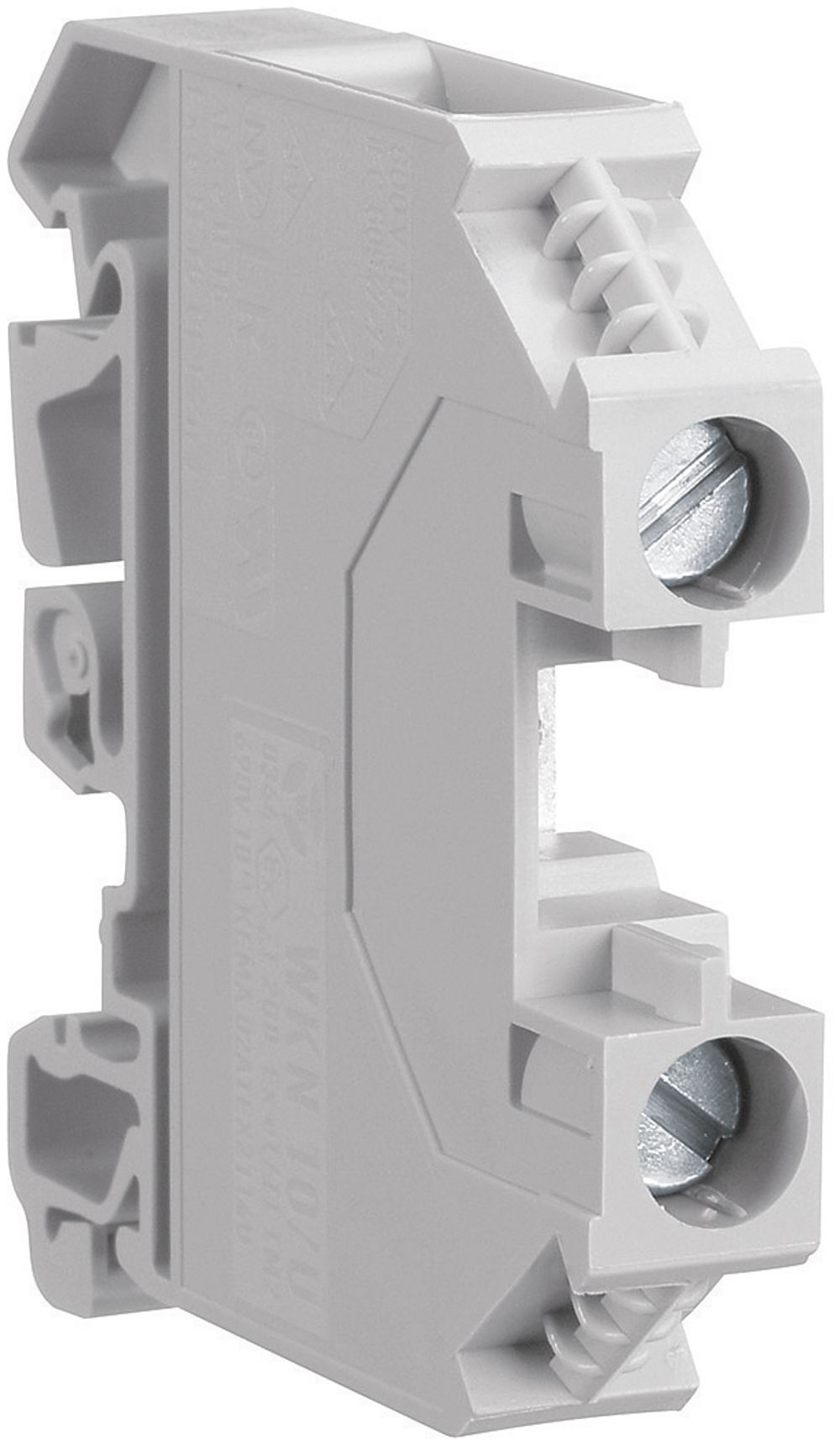 Borne de passage Hager 10mm², L, 1000V/57A, à vis ouvert sur le côté