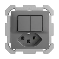 Combinazione INC A-R+3/1L+T23 grigio scuro 16A EDIZIOdue