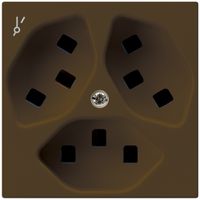 Steckdose Hager kallysto 3×T23 1×S A braun