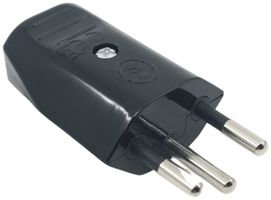 Stecker Typ 12 ELBRO 230V 10A Ø9.5mm schwarz