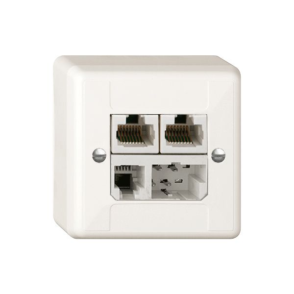 AP-Dose ADSL T+T/2×RJ45/RJ11/u ITplus weiss