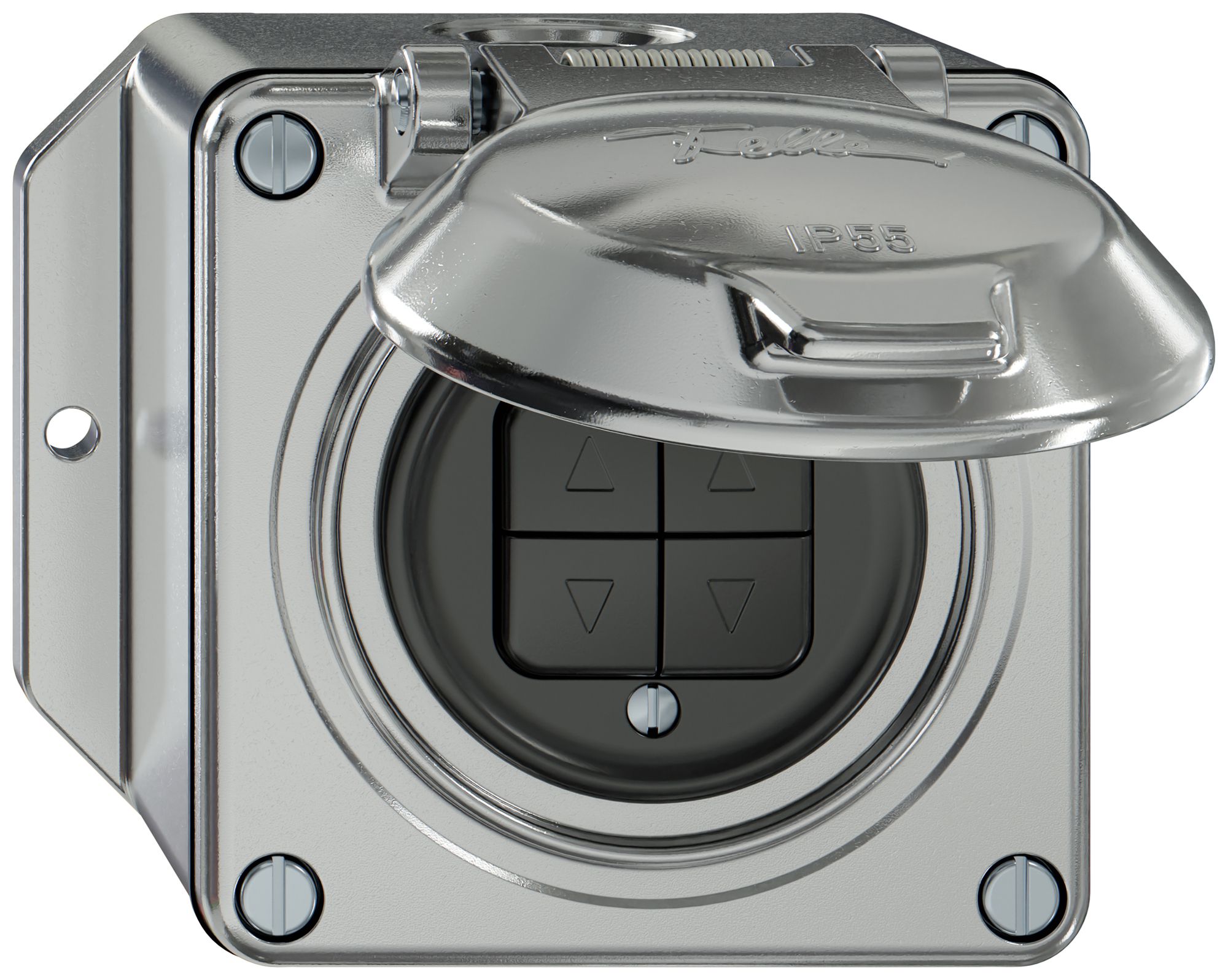 AP-Storenschalter ELEMENT 1P 4 Tasten mit Deckel aluminium