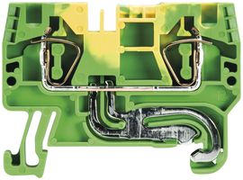 Morsetto di terra componibile WKFN 0.13…6mm² 2×molla 1 piano guida 35mm ve/gi