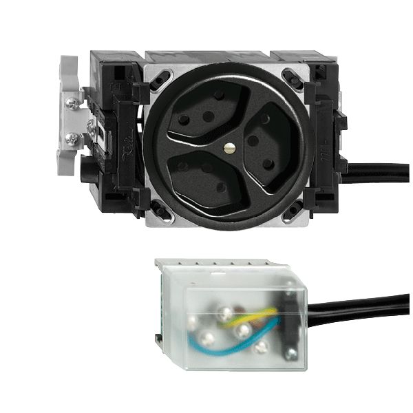 Prise INC FH 3×T13 L2 noir 53mm Snap pour câbl.plat powerbus