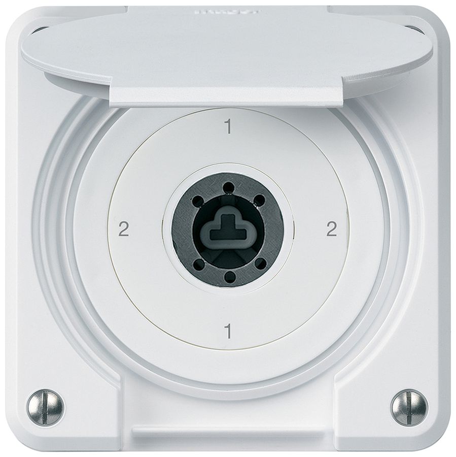 Interrupteur à clé ENC robusto IP55 avec clapet sans cylindre S3/1P blanc