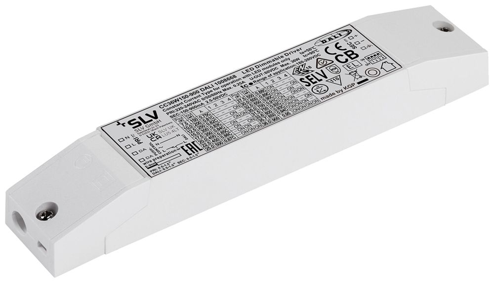 Alimentation LED SLV 7.5…36W 60V 150…900mA DALI 103.4×30×21mm