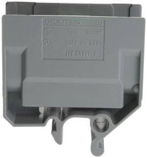 Borne de dérivation Woertz 16…35mm² 125A 750V vis 2×1 barre G gris