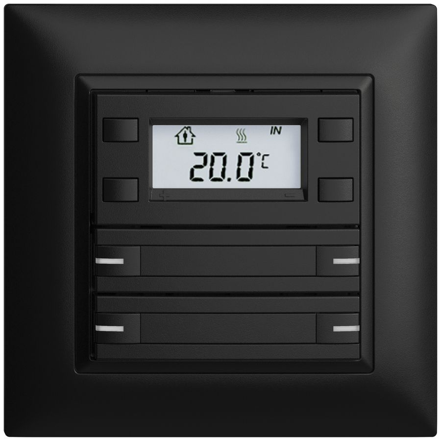 Poussoir RTH ENC KNX 4× EDIZIOdue FMI noir, avec papier+LED RGB