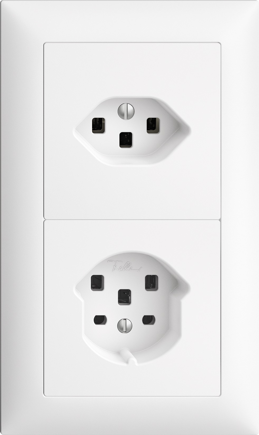 UP-Kombination Edue 2×1 T 23 + T 25 m. Steckklemmen ws