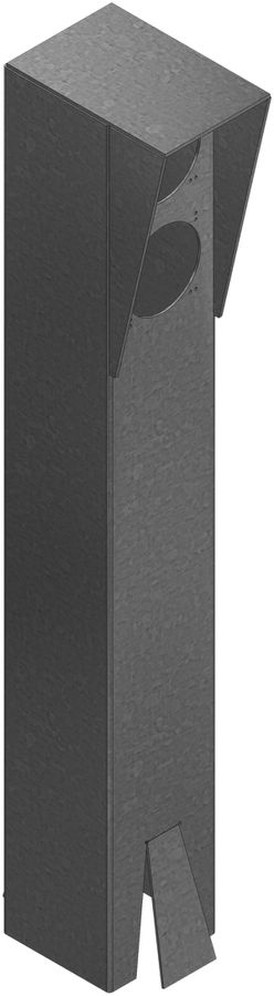 Anschlusssäule Woertz einseitig 100×100×500mm Ø2×68mm Stahl