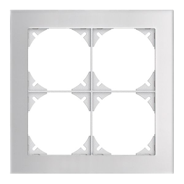 Abdeckrahmen EDIZIOdue prestige 2×2 spiegel satin
