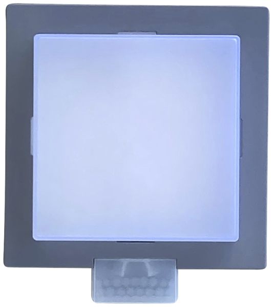 LED-Wandleuchte Z-Licht PIR Cube SEN 5.5W 500lm 3000K IP65 115×115mm grau