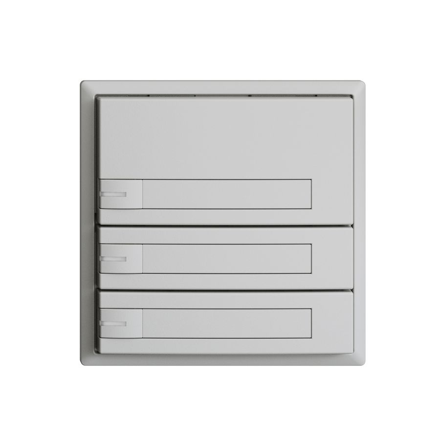 Poussoir KNX RGB EDUE, 250mW, a.LED RGB, a.papier, 3×poussoir, 1×touche, grc