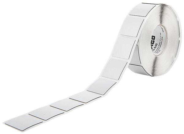 Plaquette indicatrice WAGO 210-840, 27×27mm, vierge argent, 250pcs/bobine