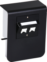 Geräteträger Hager für SL20080 schwarz 2×Kat.5e