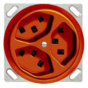 EB-Steckdose 3×T23 16A orange FH, mit Steckklemmen
