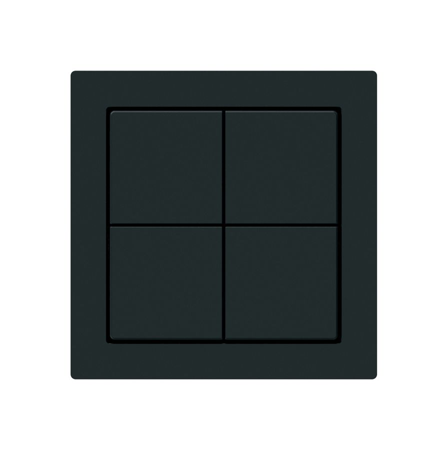 Poussoir KNX Hager BA kallysto A quadruple 60×60mm noir