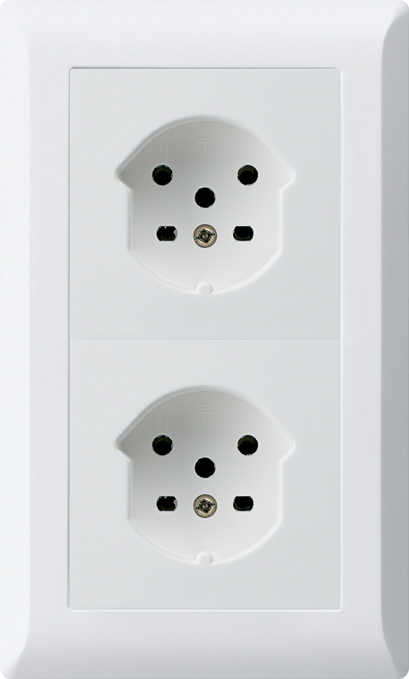 UP-Kombination KLI 2x1, Steckdose T15 + T15 ws