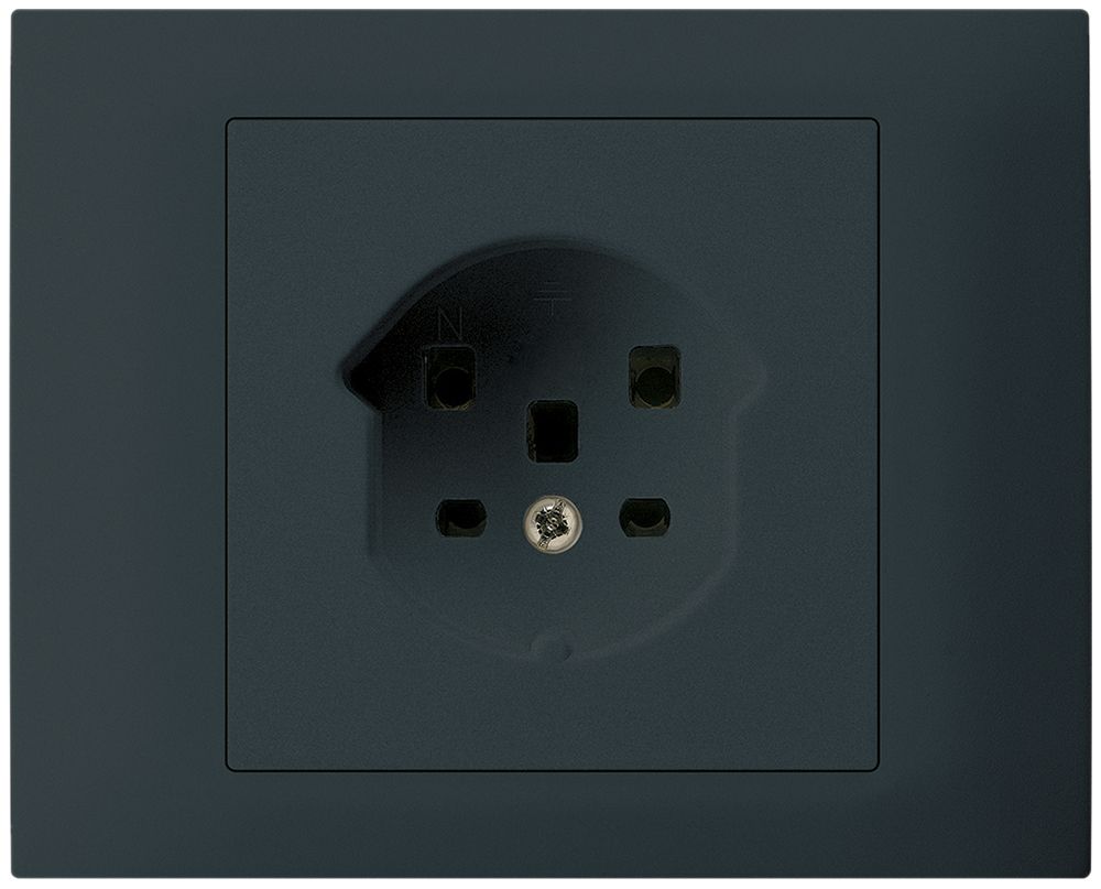 EB-Steckdose HA kallysto Typ 25 mit Steckklemmen mit EB-Dose G3 schwarz