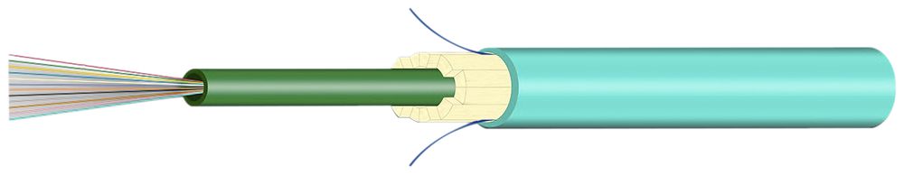 Câble FO Universal H-LINE Dca 12×G50/125 OM3 Ø7.5mm 3000N turquoise