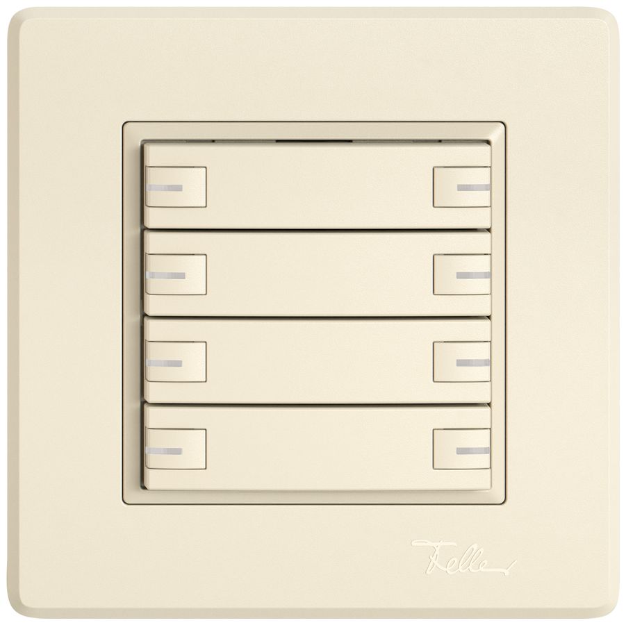 Poussoir KNX RGB ENC EDIZIO.liv SNAPFIX® capteur temp.RGB-LED 8× comm.1T cr