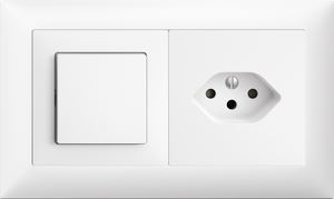 UP-Kombination Edue 1x2, Schalter 3/1 + Steckdose T13 ws