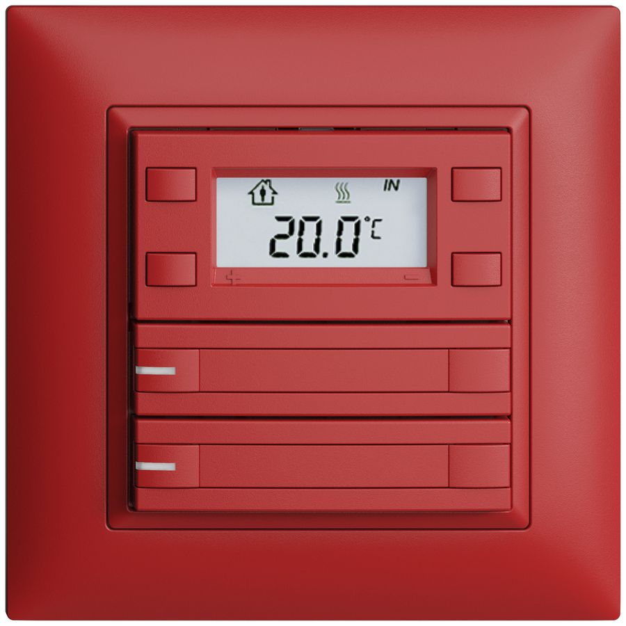 Poussoir RTH ENC KNX 2× EDIZIOdue FMI berry, avec pap.+LED RGB