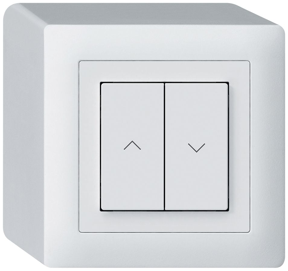 Poussoir pour stores KNX AP Hager BA kallysto Q double 88×88mm blanc