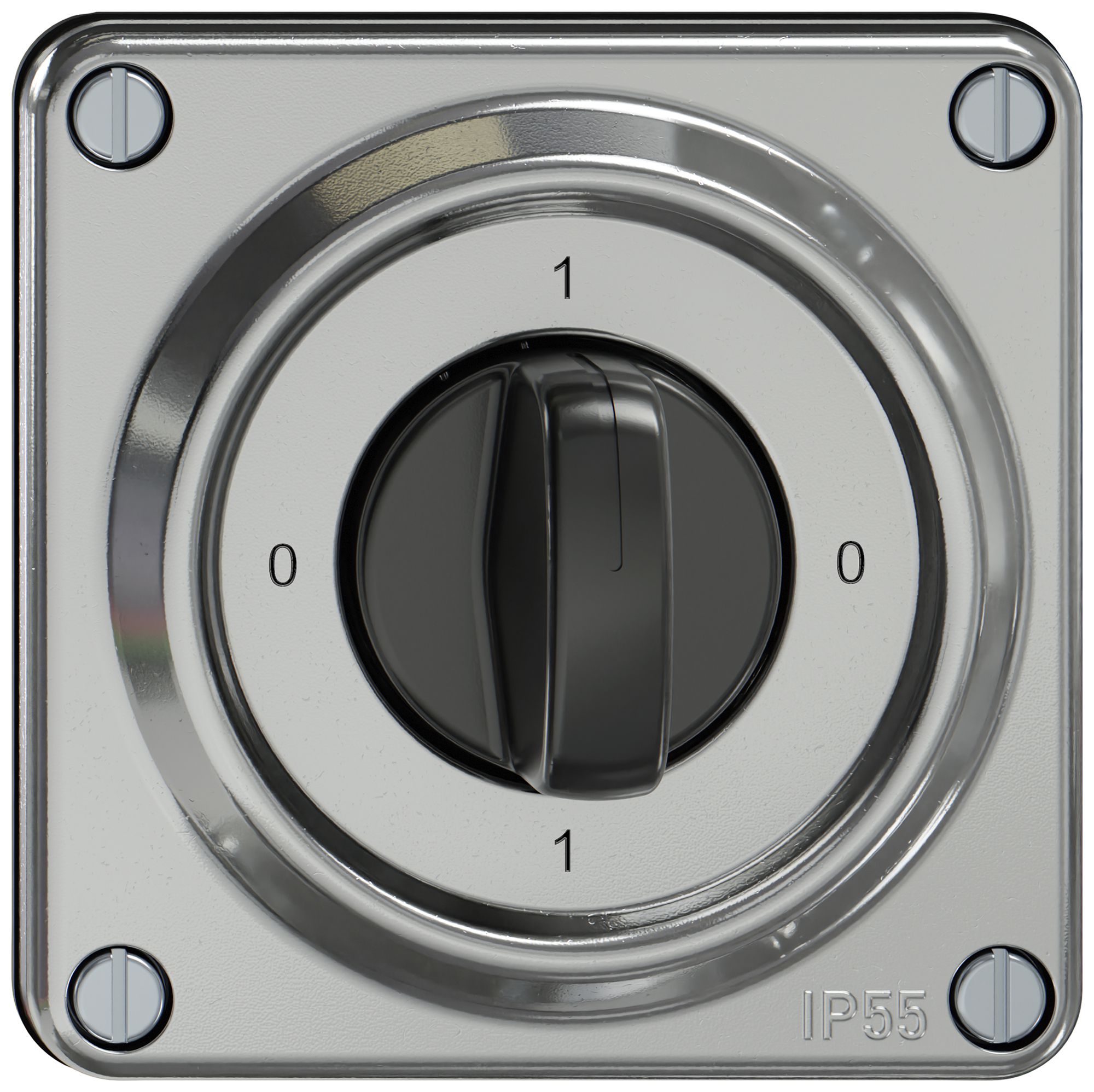 Drehschalter ELEMENT SNAPFIX® 1-polig 16A 400V 0-1-0-1 alu